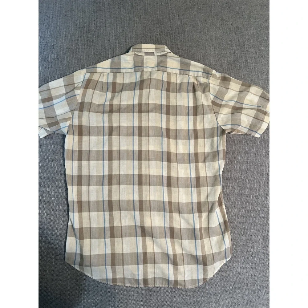 Vintage Levi's Button Up Shirt Men's L Short Sleeve Plaid Single Stitch 80's - Picture 6 of 7